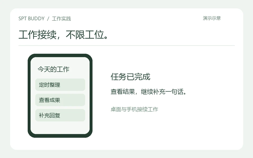 定时整理，在手机上查看与补充的示例成果
